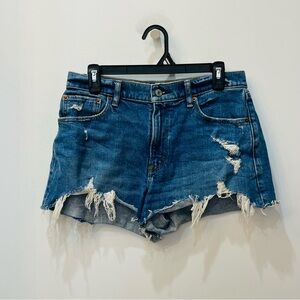 Abercrombie & Fitch Distressed High Rise Mom Shorts curve love sz 6